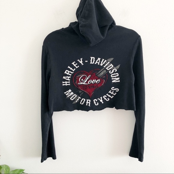 harley davidson cropped hoodie